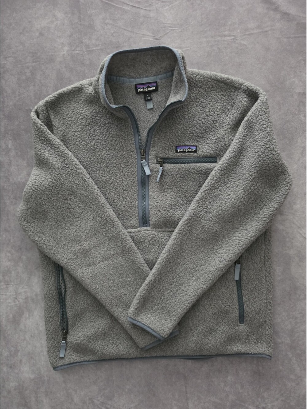 SKU0157 Patagonia Women's Fleece Pullover Gray 1/4 Zip Sherpa Jacket Size Medium